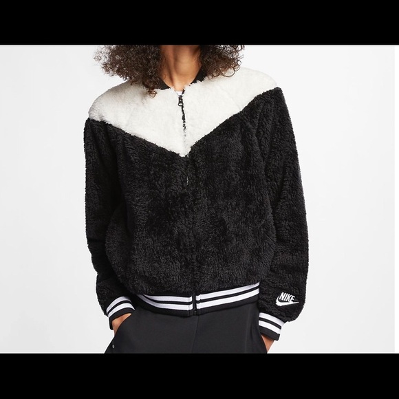 nike women's sherpa bomber jacket